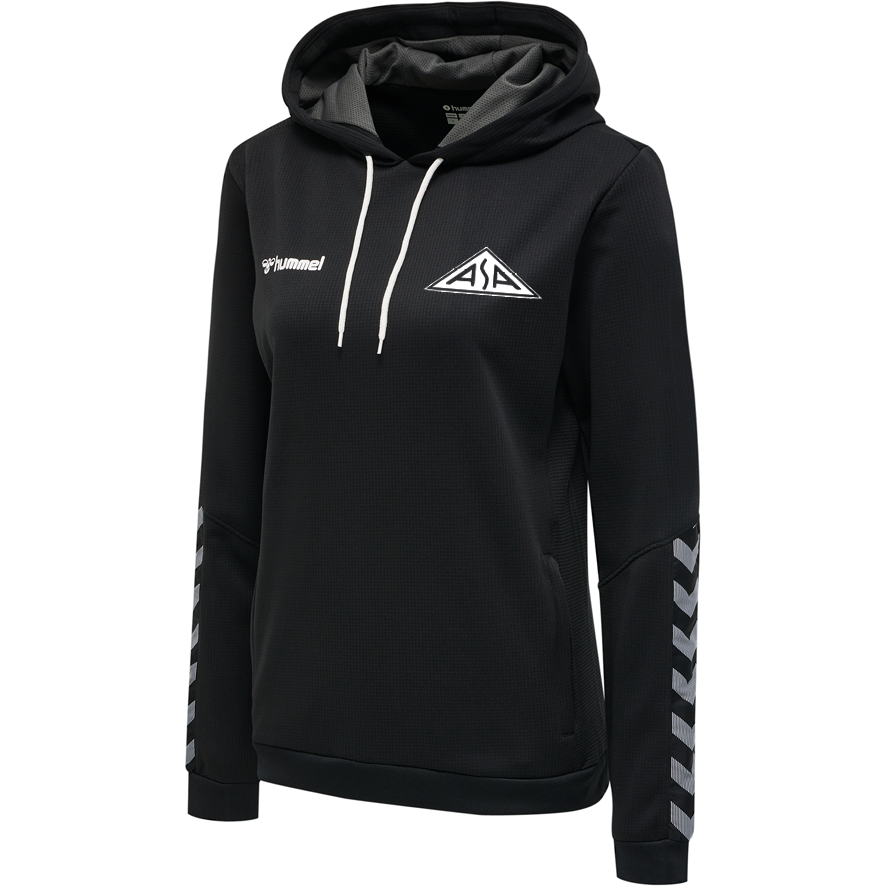 ASA Dame Hoodie sort inkl Klublogo