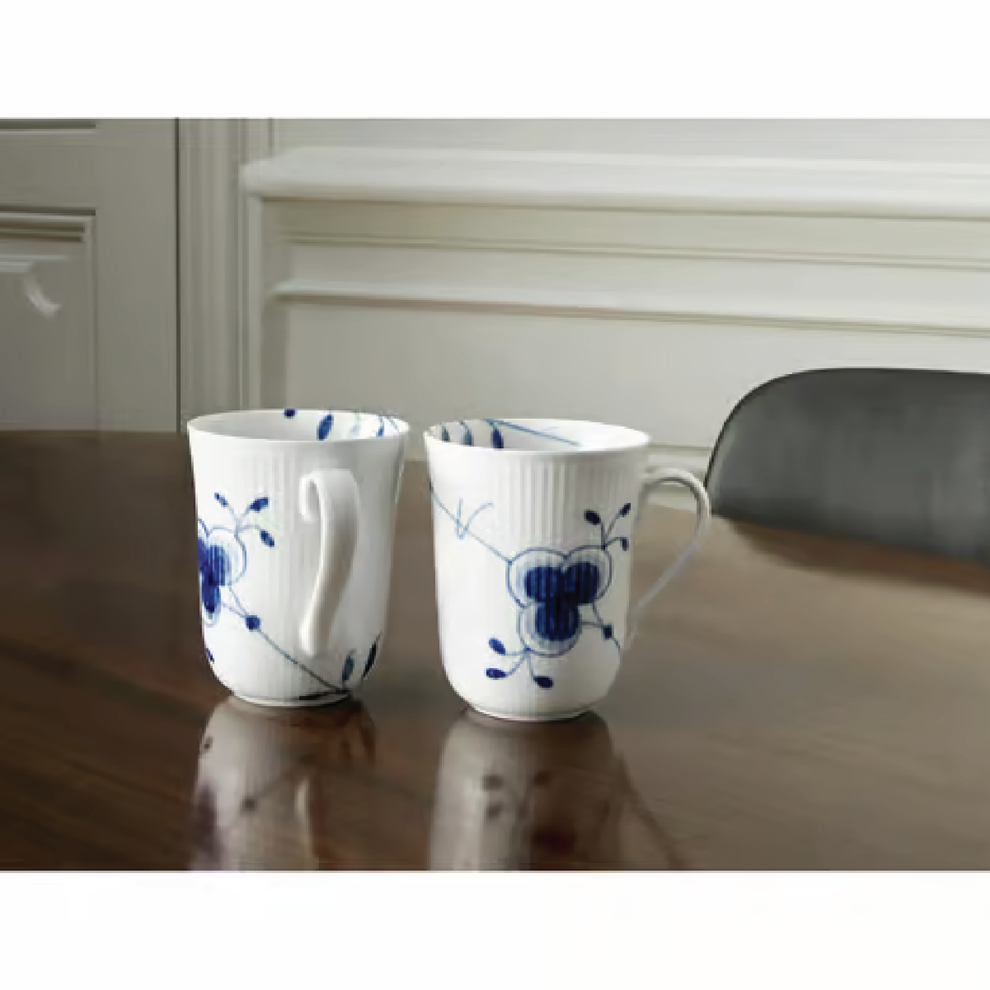 Royal Copenhagen - Blå Mega Riflet krus 33 cl. 2-styks pakke