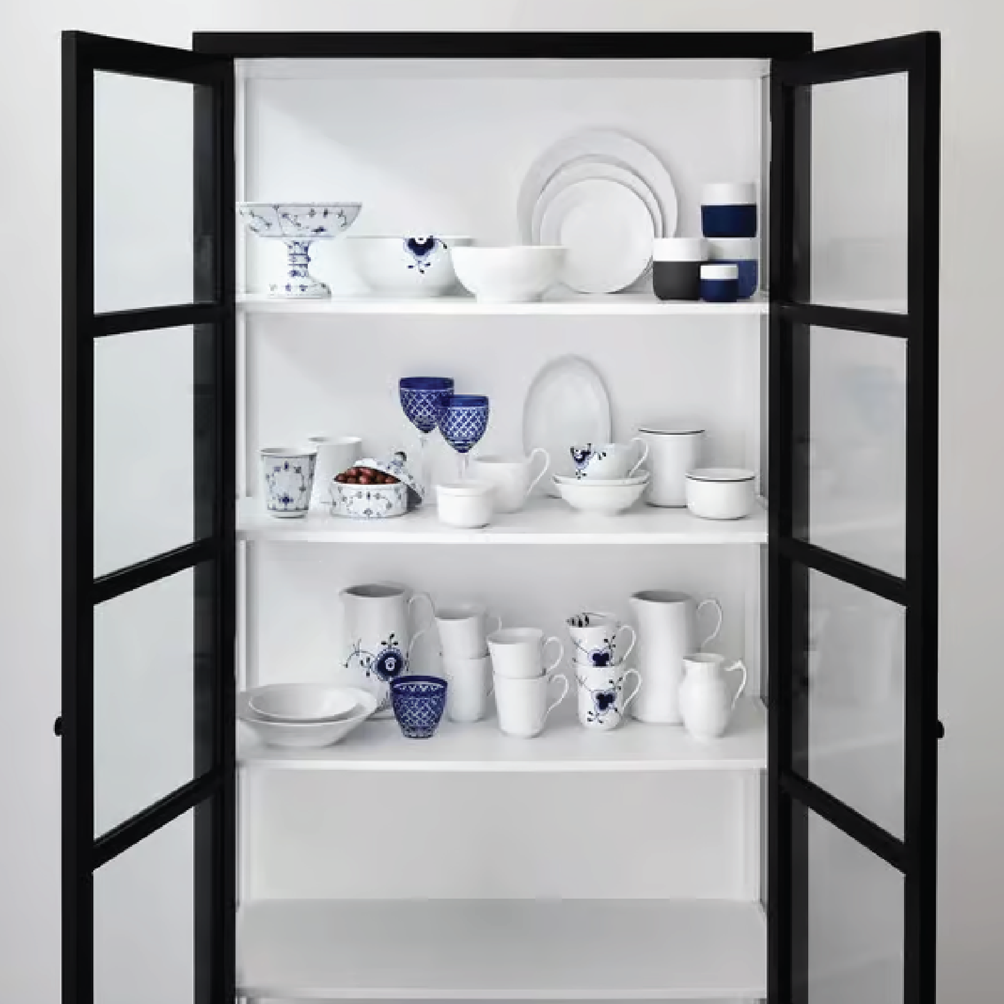 Royal Copenhagen - Blå Mega Riflet skål 21 cm
