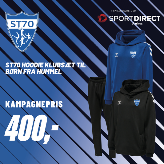 Hoodie og træningsbukser til børn med ST70 klublogo