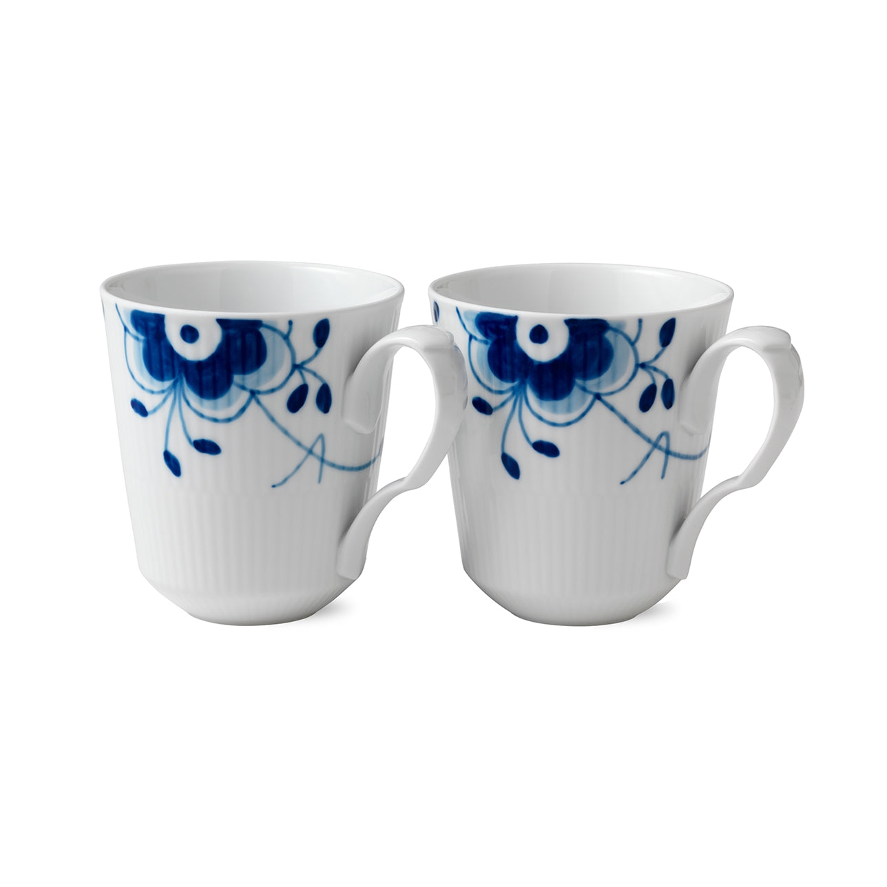 Royal Copenhagen Blå Mega Riflet krus 37 cl. 2-pak