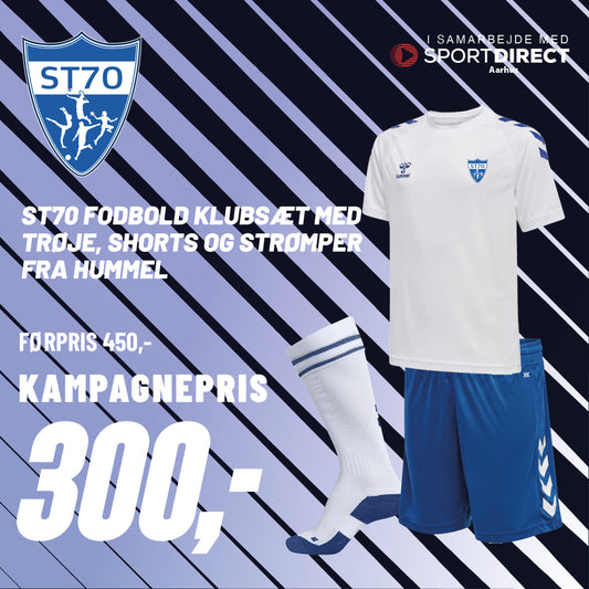 ST70 klubsæt med fodboldtrøje, shorts og strømper